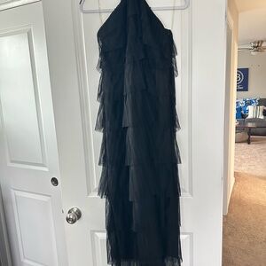 Elegant Black Tiered Evening Dress
